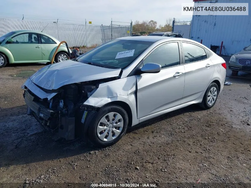 2016 Hyundai Accent Se VIN: KMHCT4AE8GU036488 Lot: 40694815