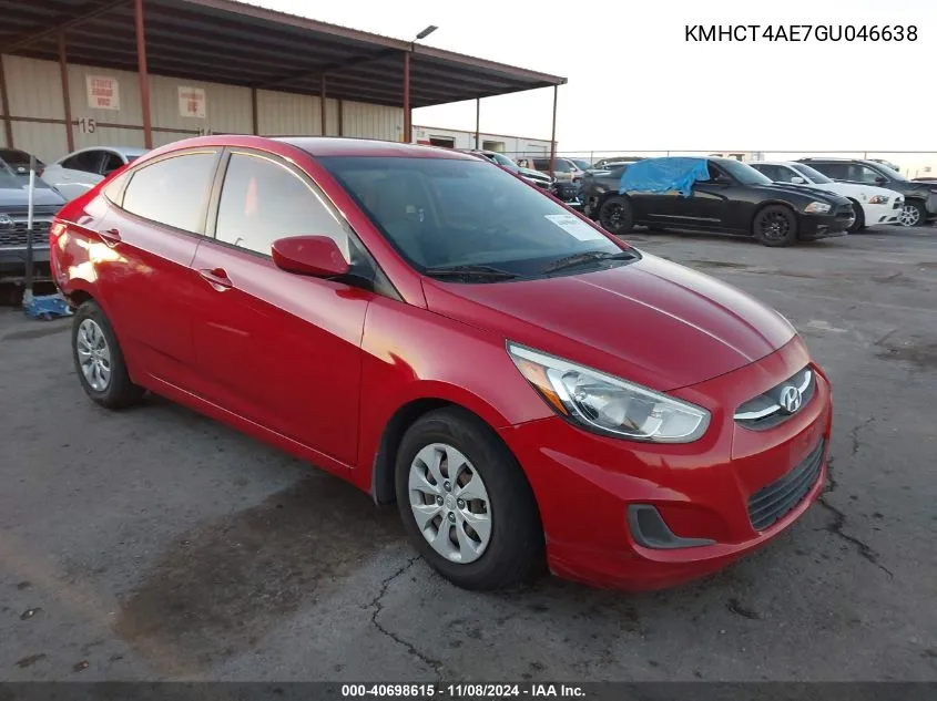 2016 Hyundai Accent Se VIN: KMHCT4AE7GU046638 Lot: 40698615