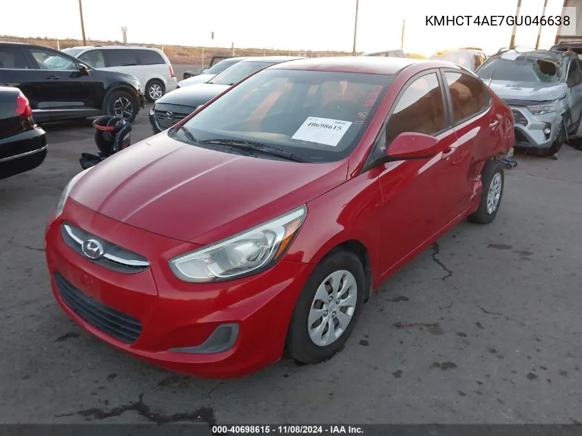 2016 Hyundai Accent Se VIN: KMHCT4AE7GU046638 Lot: 40698615