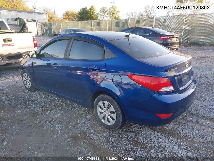 2016 Hyundai Accent Se VIN: KMHCT4AE5GU120803 Lot: 40745693