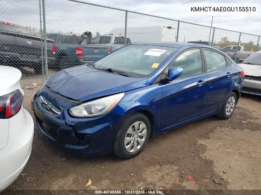 KMHCT4AE0GU155510 2016 Hyundai Accent Se