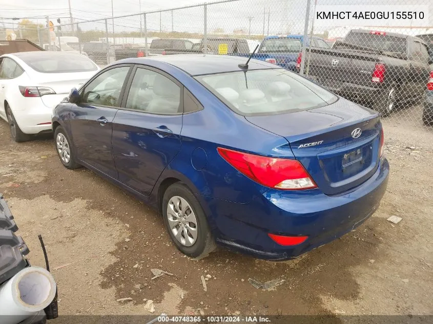 KMHCT4AE0GU155510 2016 Hyundai Accent Se