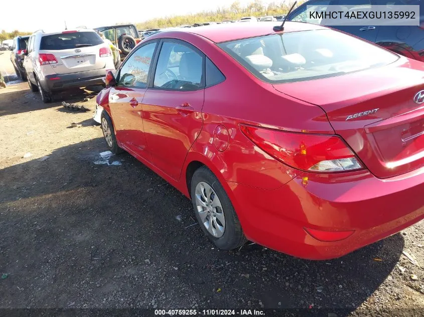 2016 Hyundai Accent Se VIN: KMHCT4AEXGU135992 Lot: 40759255