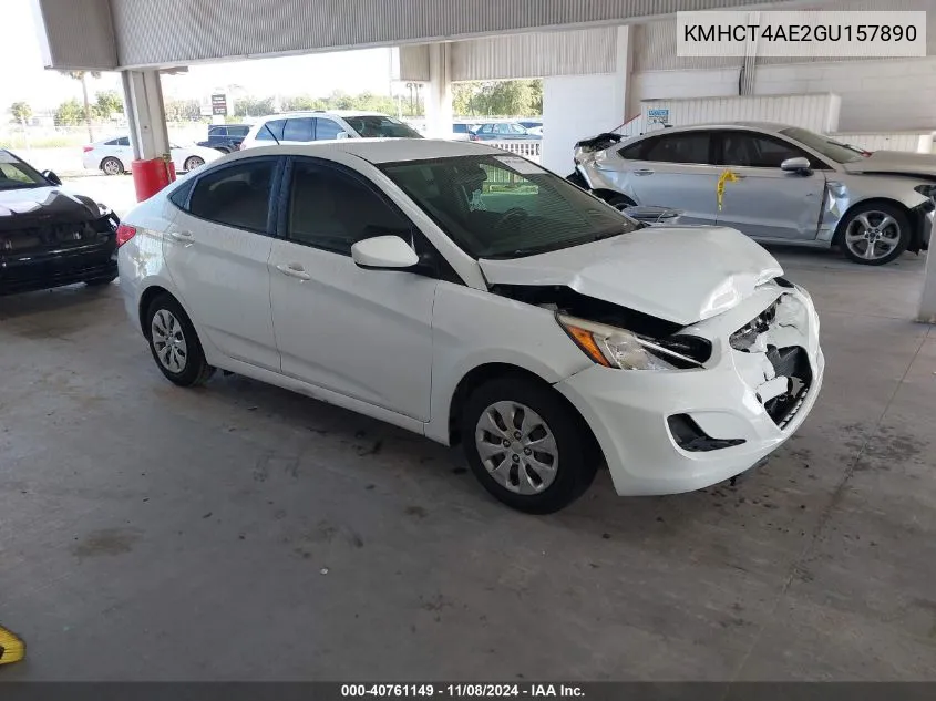 2016 Hyundai Accent Se VIN: KMHCT4AE2GU157890 Lot: 40761149