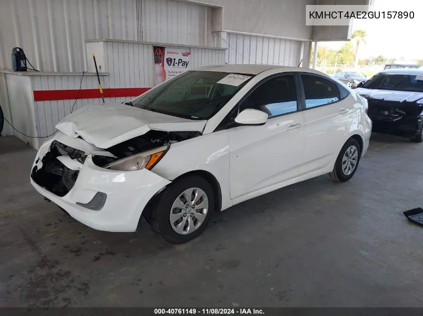 2016 Hyundai Accent Se VIN: KMHCT4AE2GU157890 Lot: 40761149