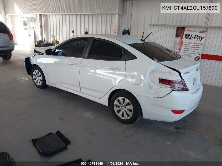 2016 Hyundai Accent Se VIN: KMHCT4AE2GU157890 Lot: 40761149