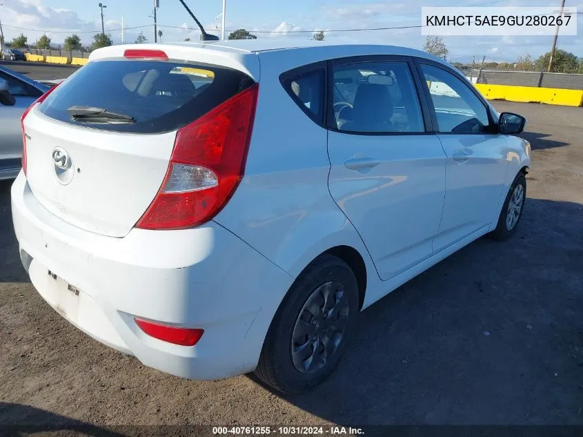 2016 Hyundai Accent Se VIN: KMHCT5AE9GU280267 Lot: 40761255