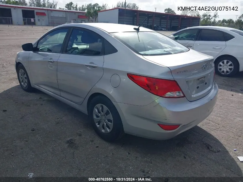 2016 Hyundai Accent Se VIN: KMHCT4AE2GU075142 Lot: 40762550