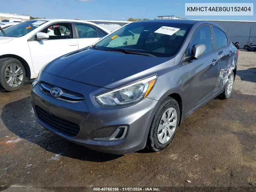 2016 Hyundai Accent Se VIN: KMHCT4AE8GU152404 Lot: 40765186