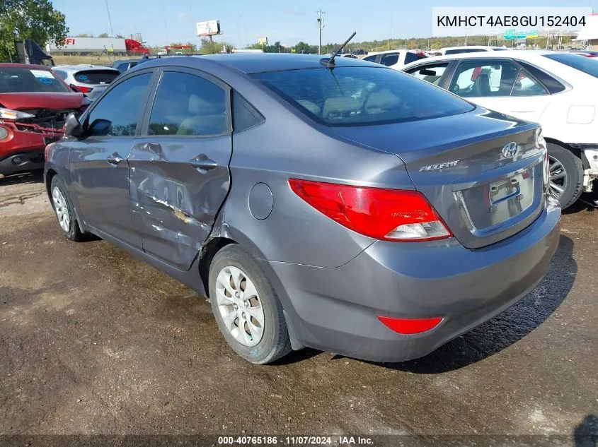 2016 Hyundai Accent Se VIN: KMHCT4AE8GU152404 Lot: 40765186