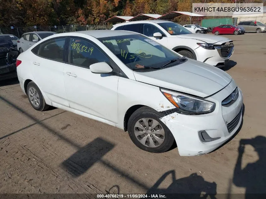 2016 Hyundai Accent Se VIN: KMHCT4AE8GU963622 Lot: 40768219