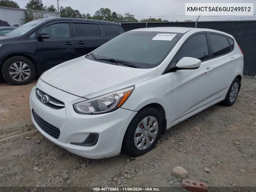 2016 Hyundai Accent Se VIN: KMHCT5AE6GU249512 Lot: 40778683