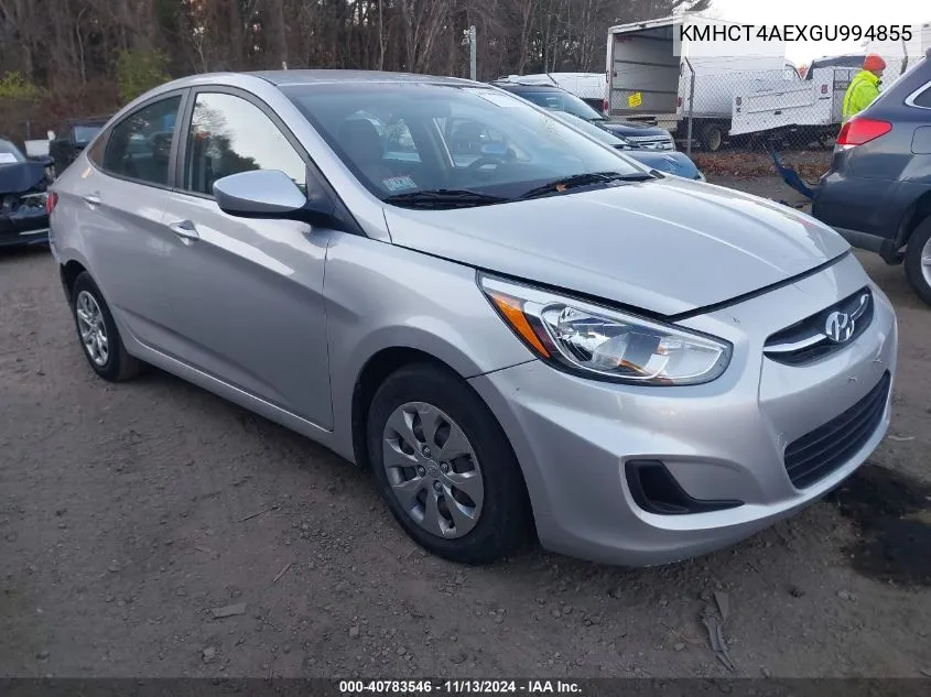 2016 Hyundai Accent Se VIN: KMHCT4AEXGU994855 Lot: 40783546