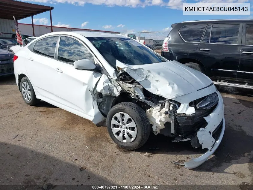 2016 Hyundai Accent Se VIN: KMHCT4AE8GU045143 Lot: 40797321