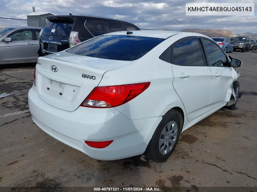 2016 Hyundai Accent Se VIN: KMHCT4AE8GU045143 Lot: 40797321