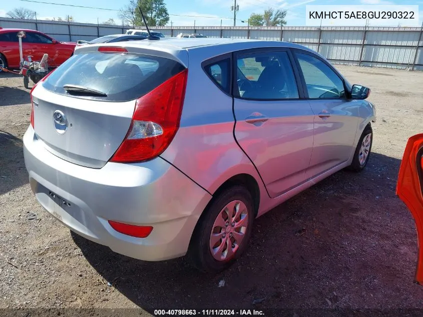 2016 Hyundai Accent Se VIN: KMHCT5AE8GU290322 Lot: 40798663