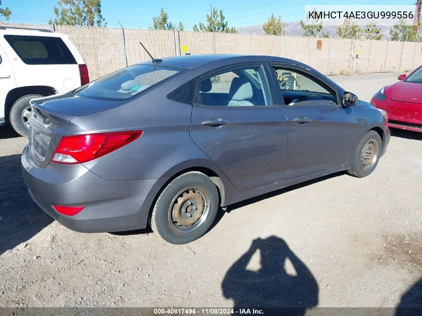 2016 Hyundai Accent Se VIN: KMHCT4AE3GU999556 Lot: 40817494