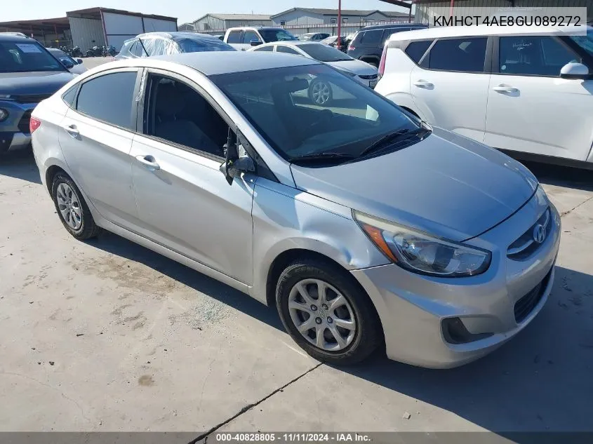 2016 Hyundai Accent Se VIN: KMHCT4AE8GU089272 Lot: 40828805