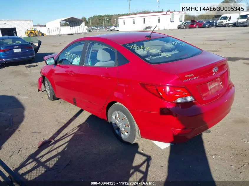 2016 Hyundai Accent Se VIN: KMHCT4AE6GU095345 Lot: 40844323