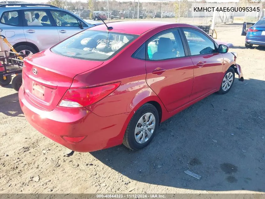 2016 Hyundai Accent Se VIN: KMHCT4AE6GU095345 Lot: 40844323