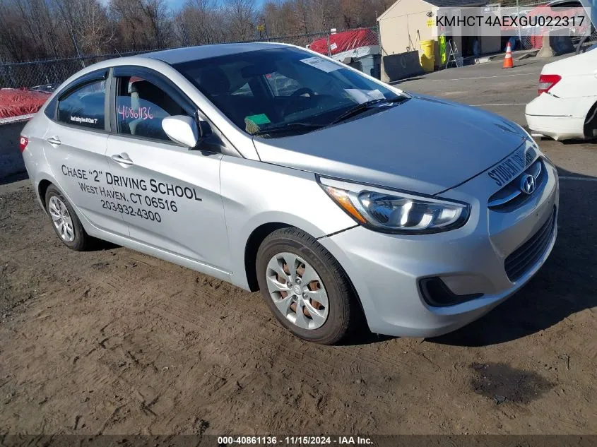 2016 Hyundai Accent Se VIN: KMHCT4AEXGU022317 Lot: 40861136