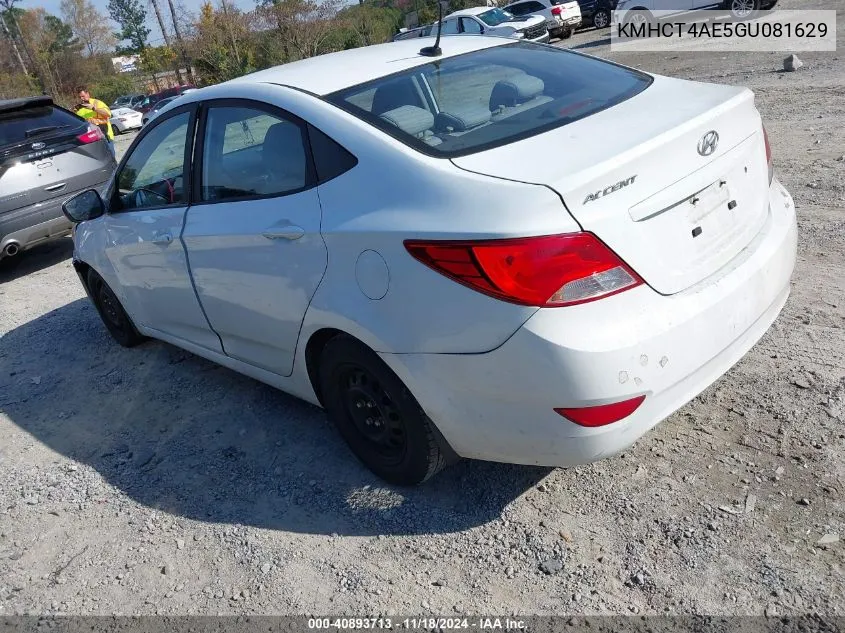 2016 Hyundai Accent Se VIN: KMHCT4AE5GU081629 Lot: 40893713