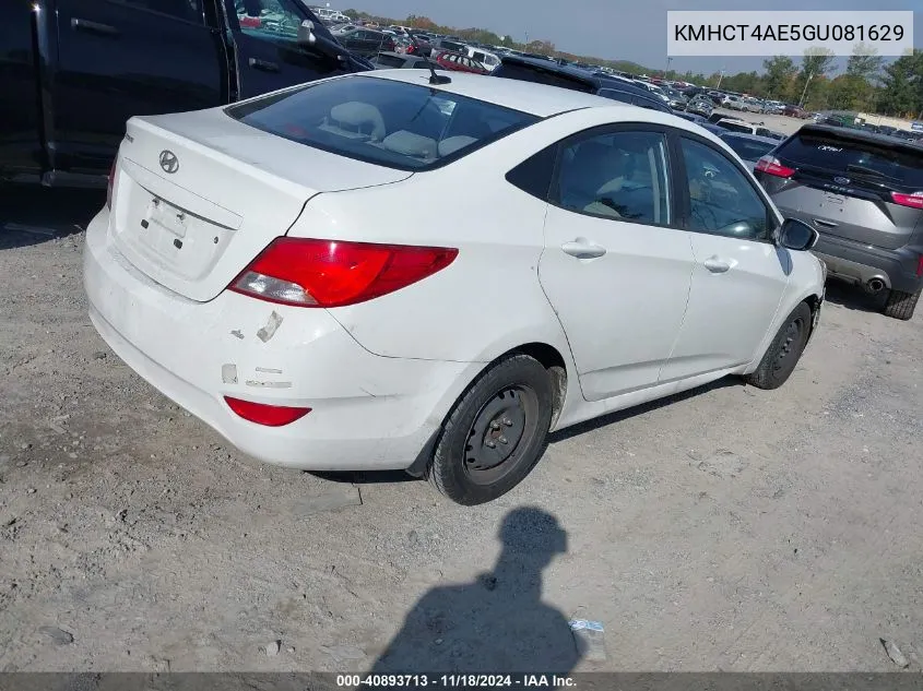 2016 Hyundai Accent Se VIN: KMHCT4AE5GU081629 Lot: 40893713