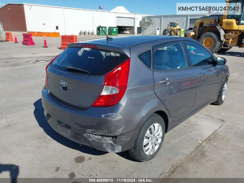 2016 Hyundai Accent Se VIN: KMHCT5AE7GU247042 Lot: 40899015