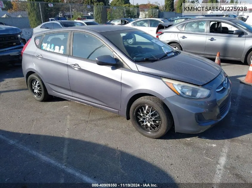 2016 Hyundai Accent Se VIN: KMHCT5AE5GU275938 Lot: 40909350