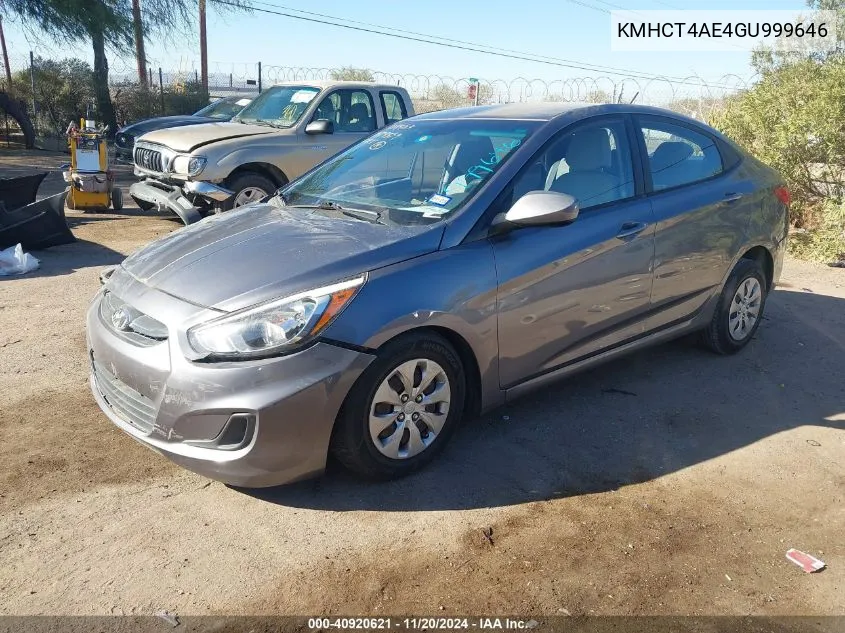 2016 Hyundai Accent Se VIN: KMHCT4AE4GU999646 Lot: 40920621