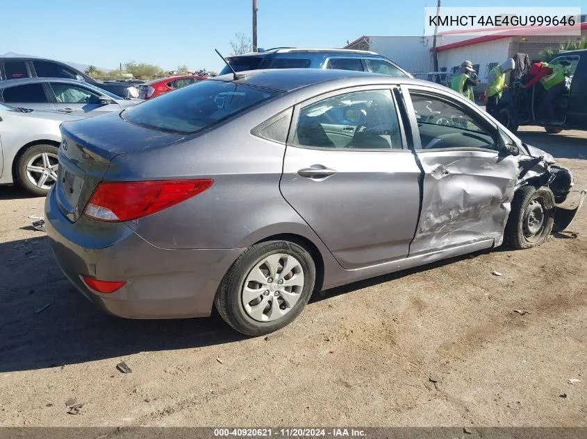 2016 Hyundai Accent Se VIN: KMHCT4AE4GU999646 Lot: 40920621