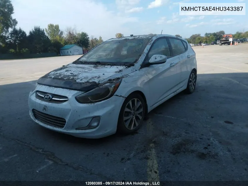 2017 Hyundai Accent Se VIN: KMHCT5AE4HU343387 Lot: 12080385