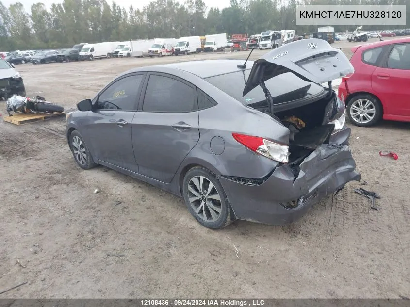 2017 Hyundai Accent Se VIN: KMHCT4AE7HU328120 Lot: 12108436