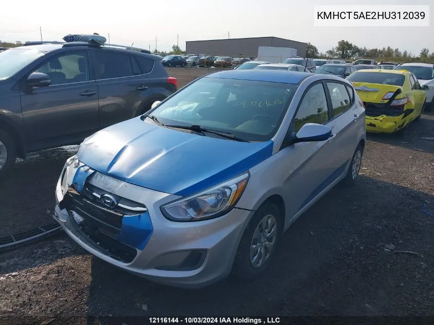 2017 Hyundai Accent Se VIN: KMHCT5AE2HU312039 Lot: 12116144