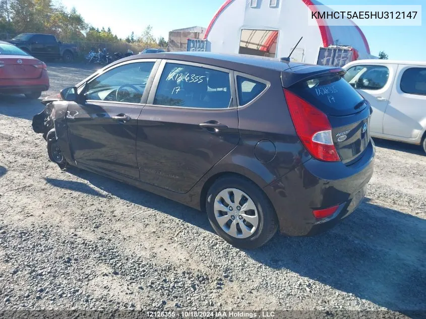 KMHCT5AE5HU312147 2017 Hyundai Accent