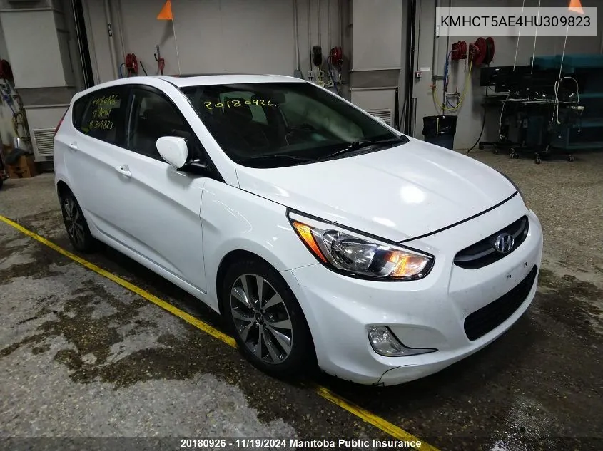 2017 Hyundai Accent Se VIN: KMHCT5AE4HU309823 Lot: 20180926