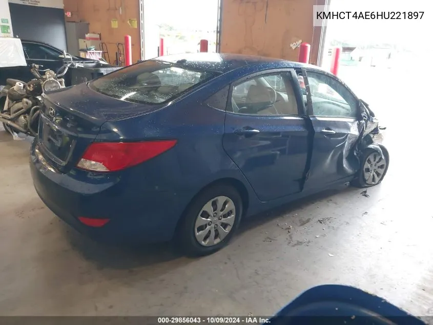 2017 Hyundai Accent Se VIN: KMHCT4AE6HU221897 Lot: 29856043