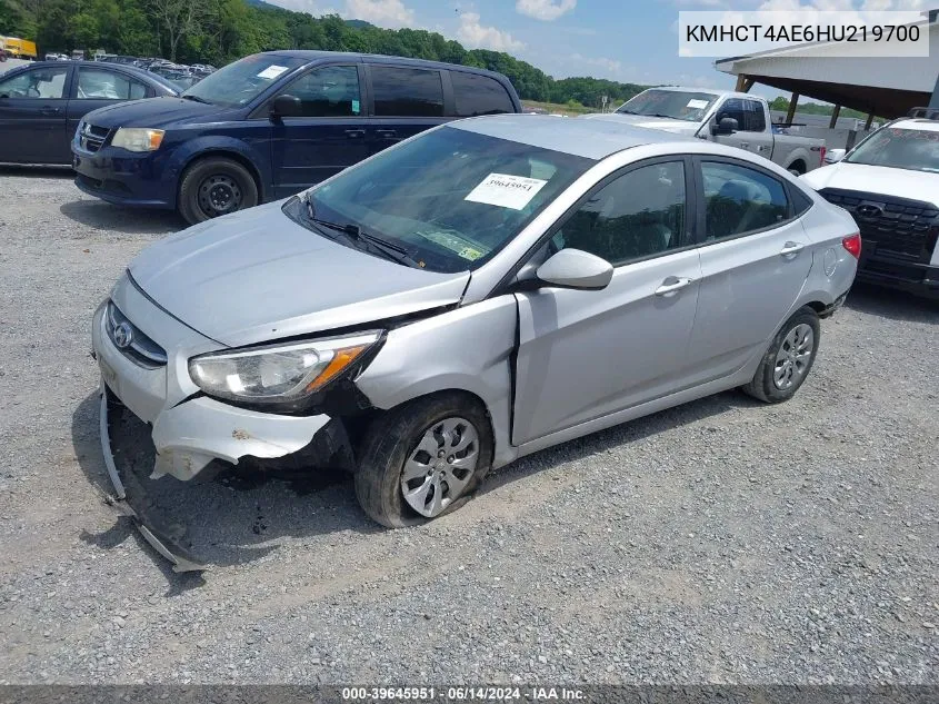 2017 Hyundai Accent Se VIN: KMHCT4AE6HU219700 Lot: 39645951