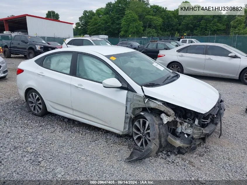 2017 Hyundai Accent Value Edition VIN: KMHCT4AE1HU330882 Lot: 39647405