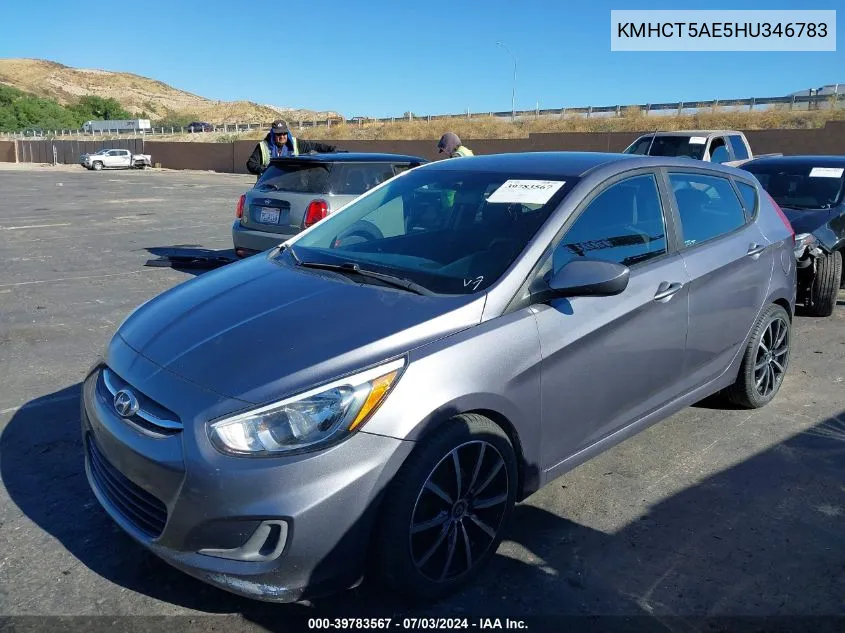 2017 Hyundai Accent Se VIN: KMHCT5AE5HU346783 Lot: 39783567