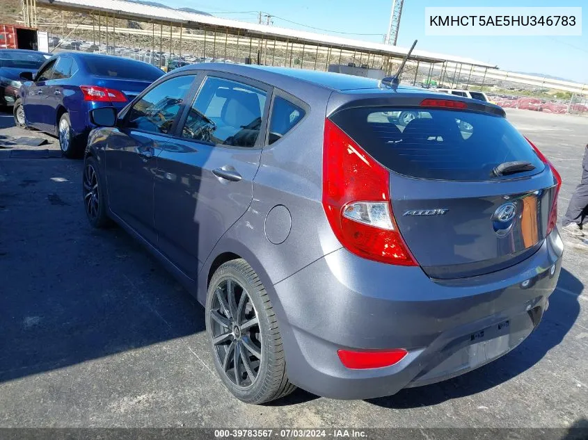 2017 Hyundai Accent Se VIN: KMHCT5AE5HU346783 Lot: 39783567