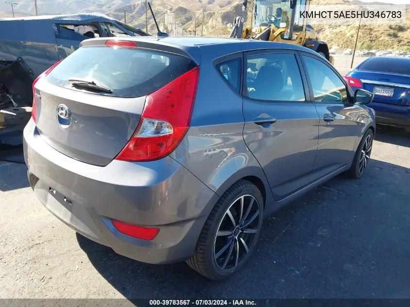 2017 Hyundai Accent Se VIN: KMHCT5AE5HU346783 Lot: 39783567