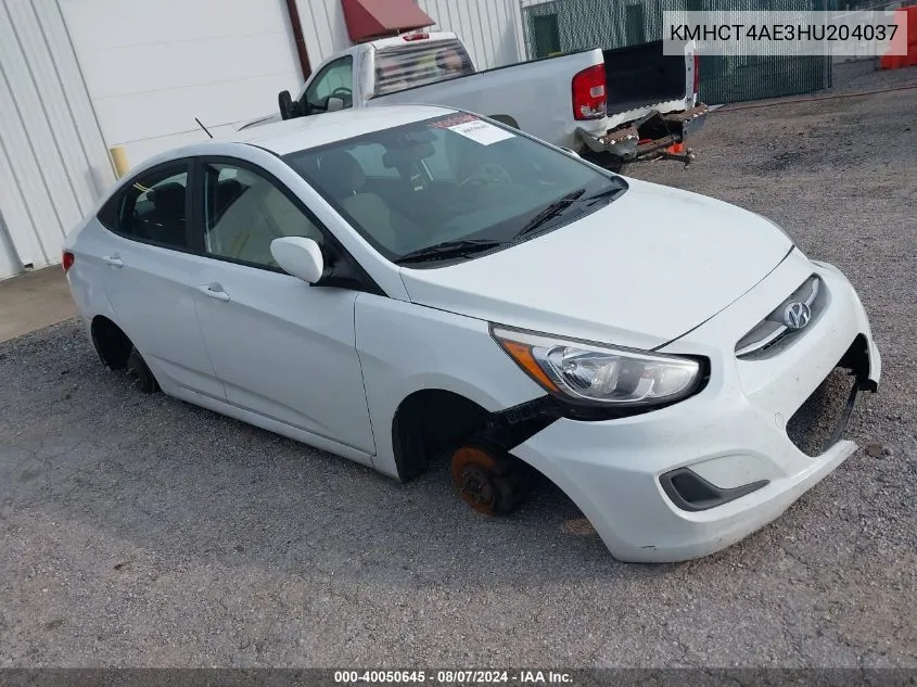 2017 Hyundai Accent Se VIN: KMHCT4AE3HU204037 Lot: 40050645