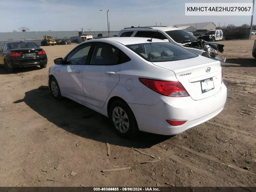 2017 Hyundai Accent Se VIN: KMHCT4AE2HU279067 Lot: 40344455