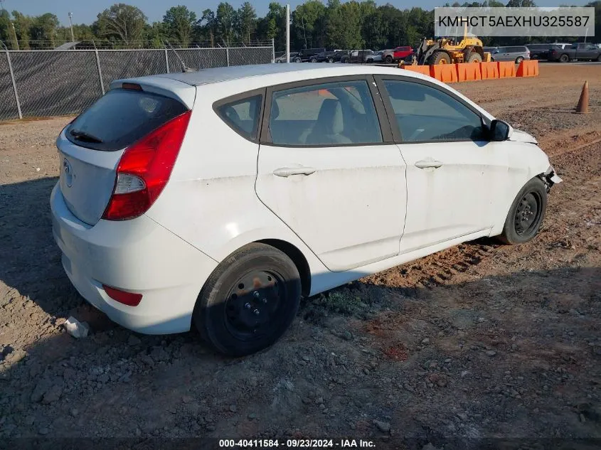 2017 Hyundai Accent Se VIN: KMHCT5AEXHU325587 Lot: 40411584