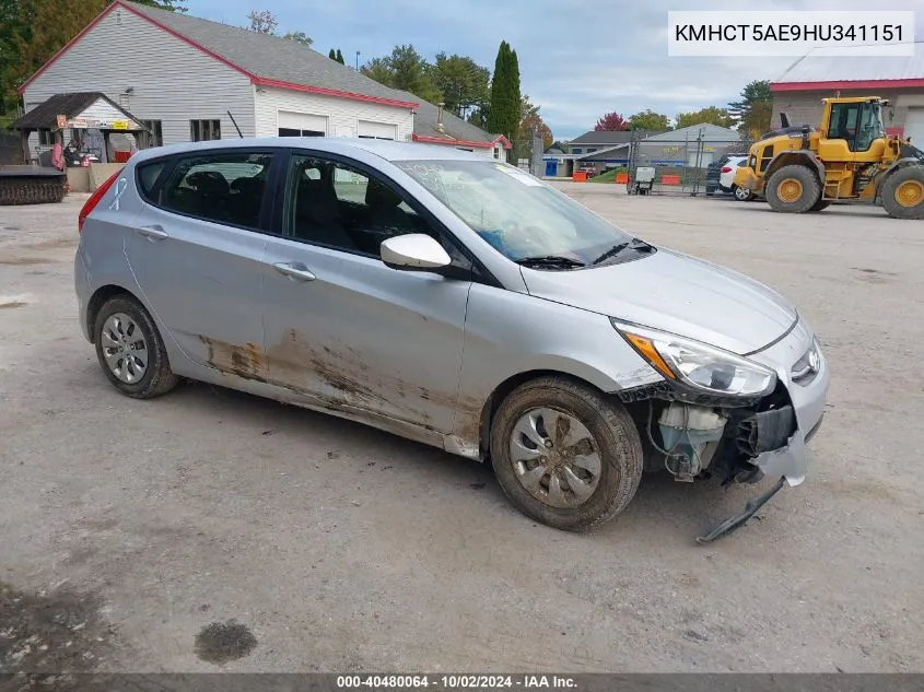 2017 Hyundai Accent Se VIN: KMHCT5AE9HU341151 Lot: 40480064