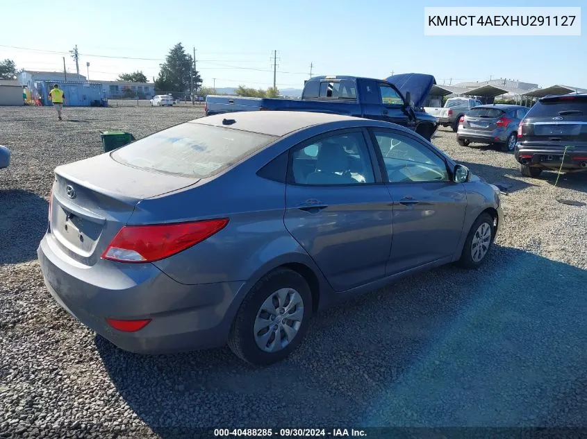 2017 Hyundai Accent Se VIN: KMHCT4AEXHU291127 Lot: 40488285