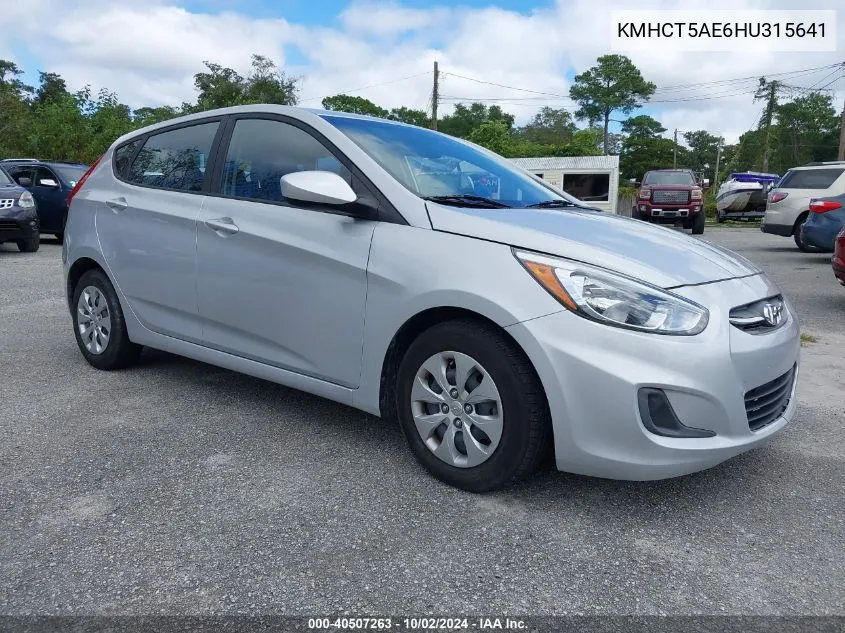 2017 Hyundai Accent Se VIN: KMHCT5AE6HU315641 Lot: 40507263