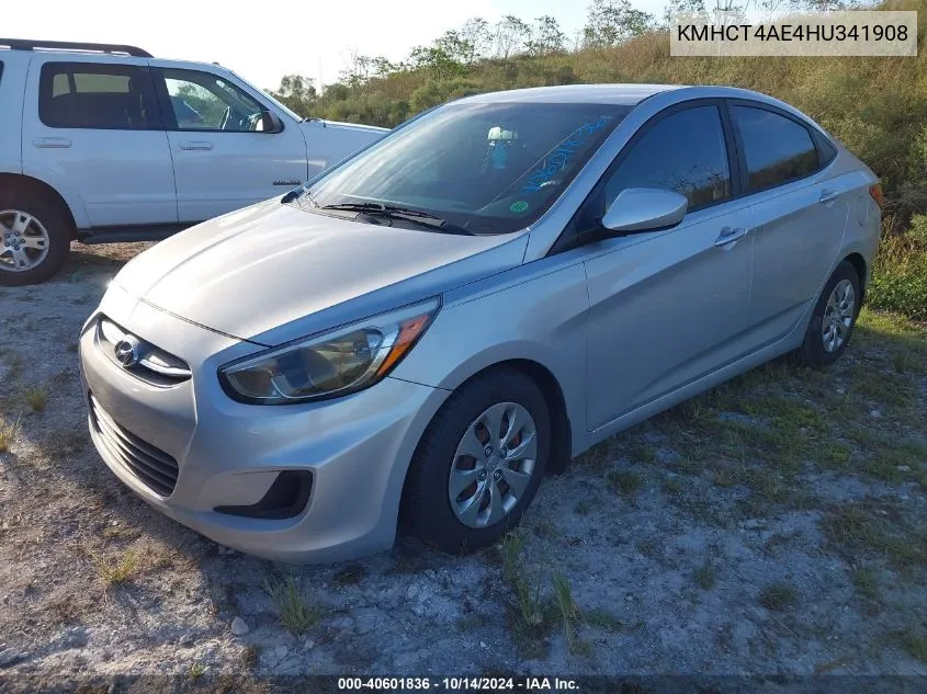 2017 Hyundai Accent Se VIN: KMHCT4AE4HU341908 Lot: 40601836