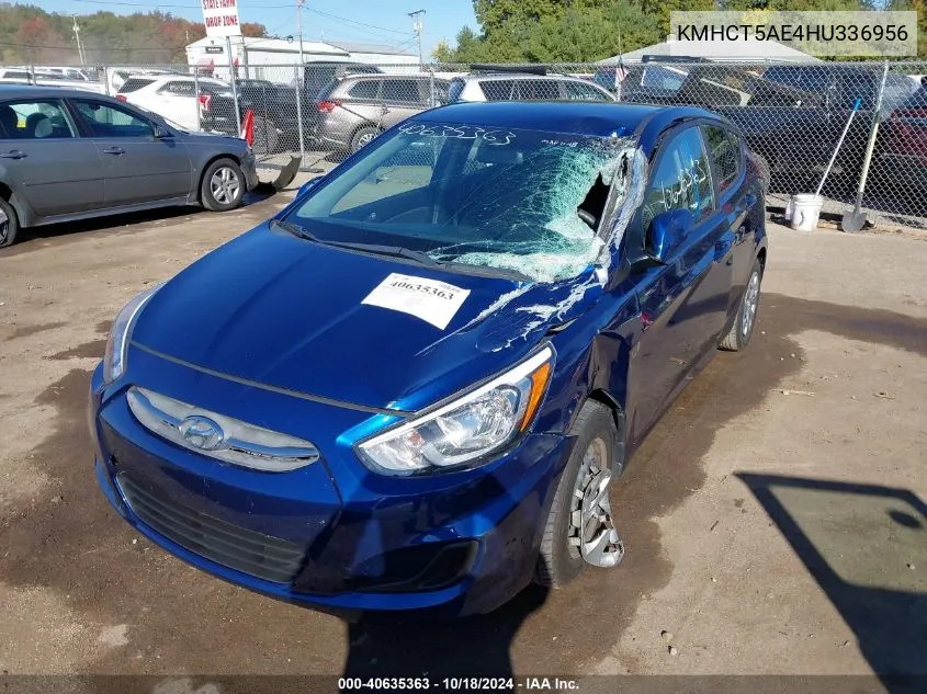 2017 Hyundai Accent Se VIN: KMHCT5AE4HU336956 Lot: 40635363